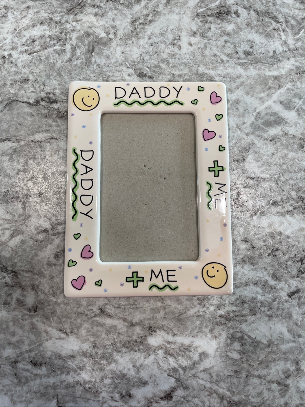 Vintage "Daddy + Me" Ceramic 4x6 Picture Frame | Father's Day Gift